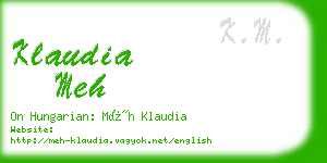 klaudia meh business card